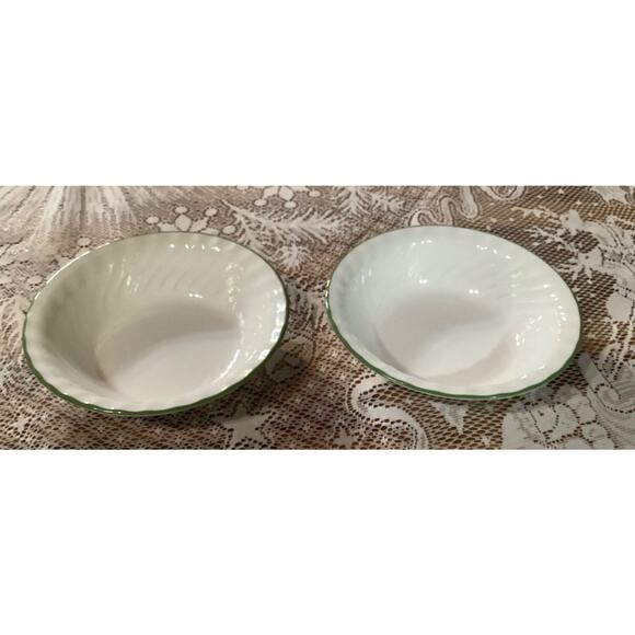 Set of 2 Corelle Country Cottage Small Bowls 7.25” Green Band on Rim - Picture 5 of 10